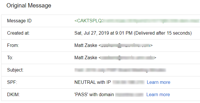 Headers with DKIM and without SPF